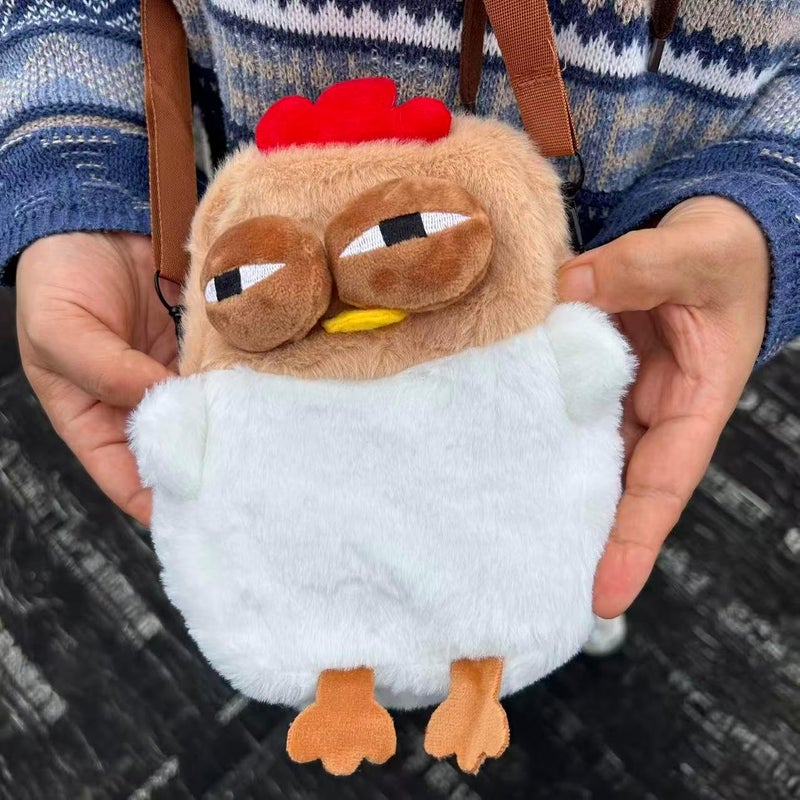 Ueeksry Cute Plush Chicken Purse Fluffy Hen Wallet Purse, Novelty Bag, Kawaii Stuffed Animals Shoulder Bag for Women - Image 4